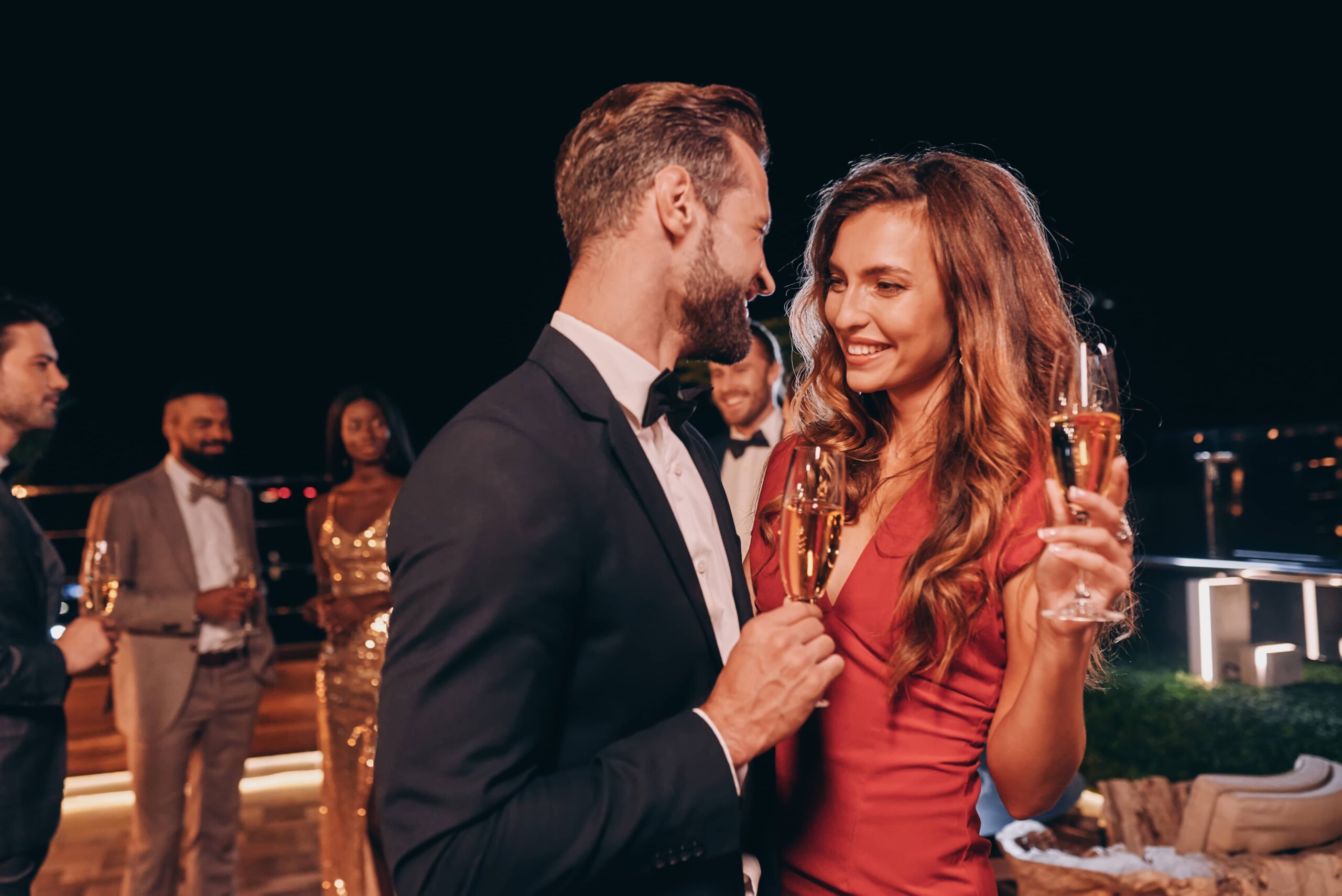 man and female on a formal date