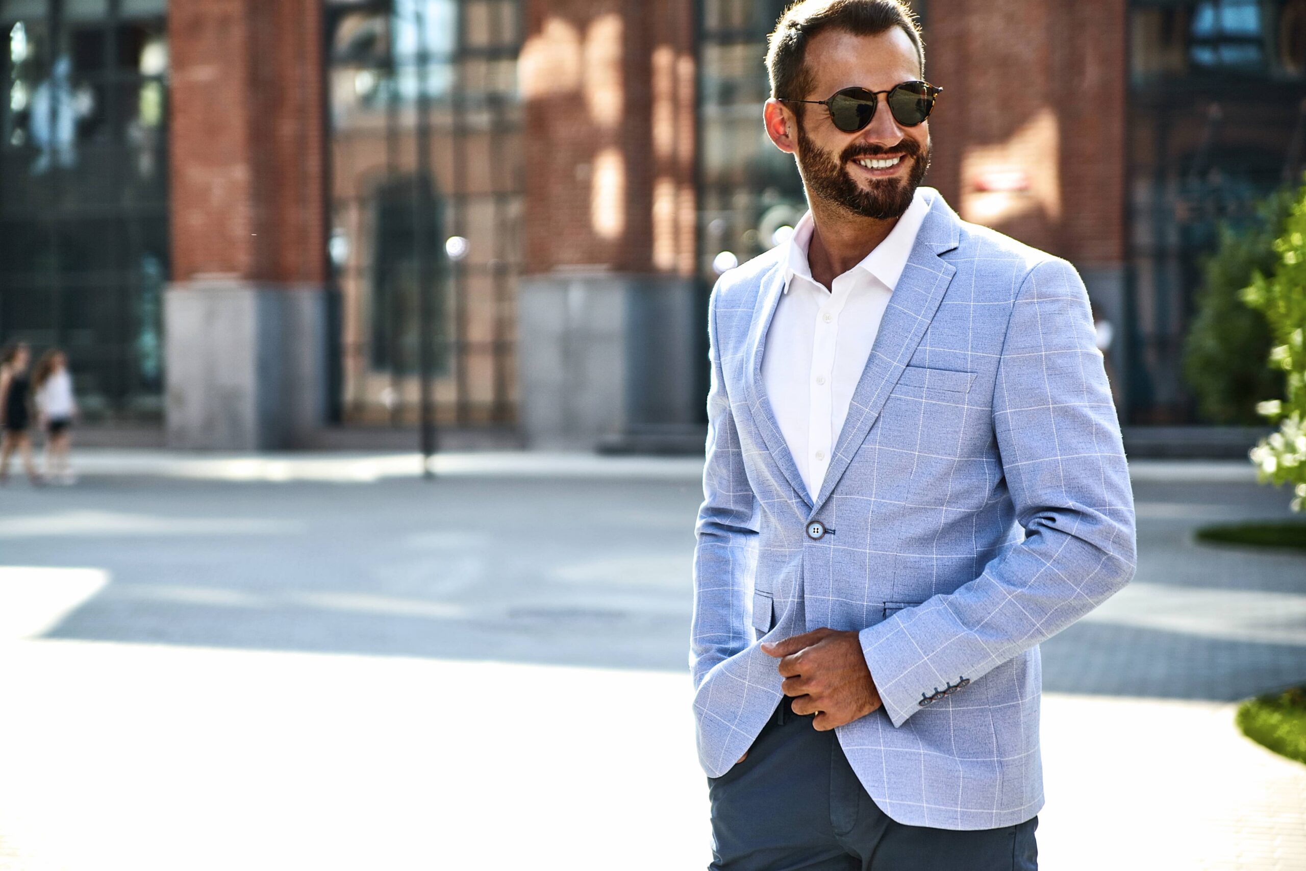 man dressed nicely waiting for a lady on a date